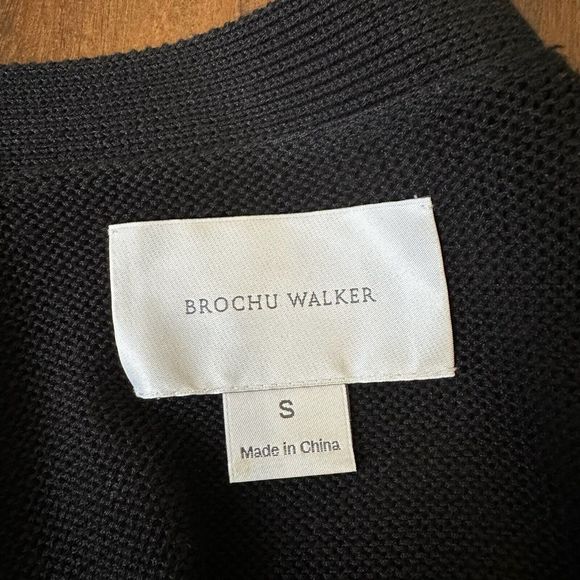 BROCHU WALKER Short Sleeve Knit Open Front Cardigan in Black #S210508 - Picture 7 of 10